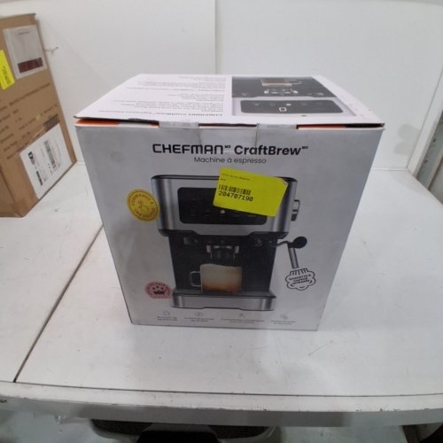 CHEFMAN CRAFTBREW 15-BAR PUMP DIGITAL ESPRESSO MAKER WITH STEAM WAND FOR LATTE & CAPPUCCINO - 1.5L - BLACK / SILVER (MODEL: RJ54-SS-15-D-AM) image 4