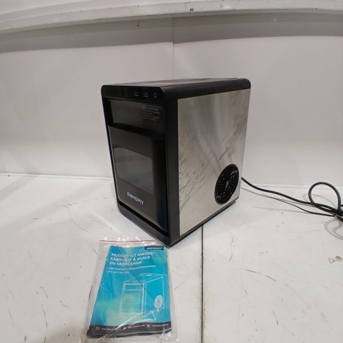 EUHOMY SELF-CLEANING COUNTERTOP SONIC NUGGET ICE MAKERS WITH ICE SCOOP AND BASKET - 1.8L TANK - 40LBS/ 24HOURS - BLACK/STAINLESS STEEL (MODEL: IM017-N) image 3
