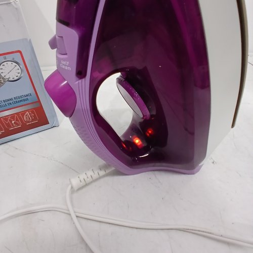 T-FAL STEAM ESSENTIAL PLUS QUICK AND EASY IRON WITH CERAMIC SOLEPLATE - 1200W - PURPLE (MODEL: FV1955Q1) image 2