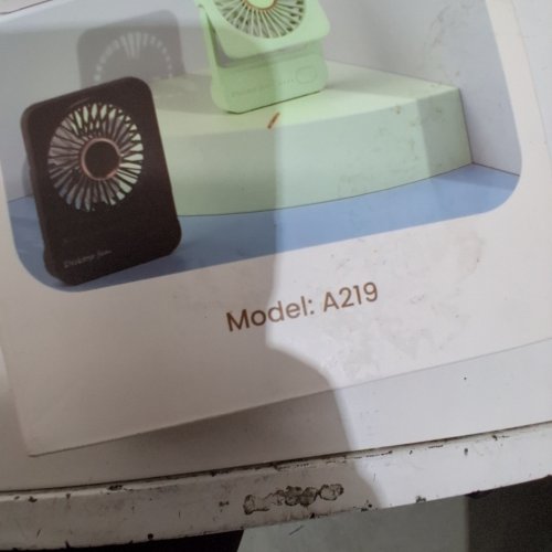 MINI RECHARGEABLE QUIET PORTABLE DESK FAN WITH 3 SPEEDS - 4000 MAH - WHITE / PINK (MODEL: A219) image 3