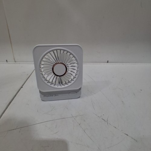 MINI RECHARGEABLE QUIET PORTABLE DESK FAN WITH 3 SPEEDS - 4000 MAH - WHITE / PINK (MODEL: A219) image 4