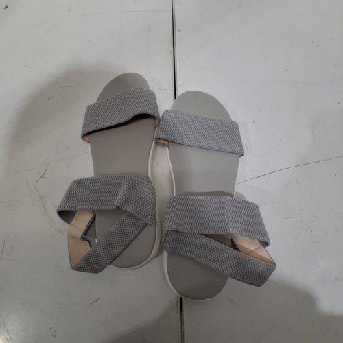 WOMENS YULIER OPEN TOE WEDGE SANDALS WITH ANKLE STRAP - 8 - GREY image 2