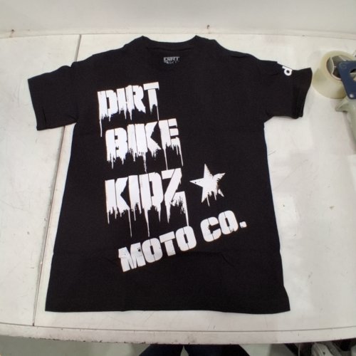 BOYS DIRT BIKE KIDZ GREASEMARK TEE - SMALL - BLACK image 2