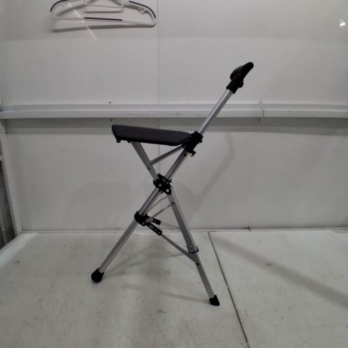 FOLDING WALKING CANE WITH TRIPOD STOOL - 33" - BLACK/SILVER image 4