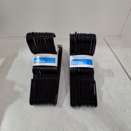 36PK ROOM ESSENTIALS PLASTIC HANGERS - ADULT - BLACK image 2