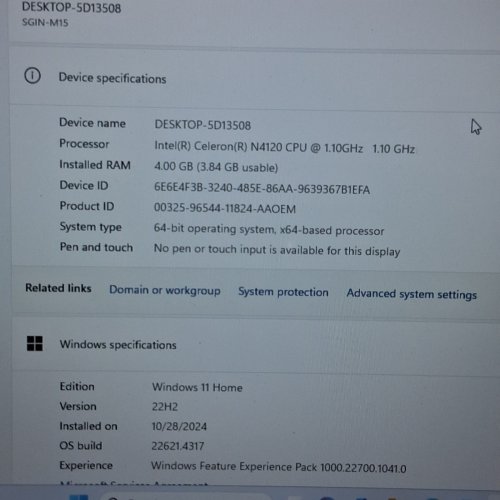 SGIN M15 WINDOWS 11 LAPTOP COMPUTER - INTEL CELERON N4120, 4GB RAM, 128GB SSD - 15.6" - GREY (MODEL: M15) image 8