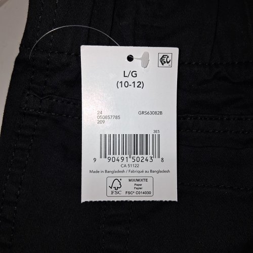 BOY'S GEORGE STRETCH WOVEN PANT - L/G (10-12) - BLACK (STYLE: GRS63082B) image 2