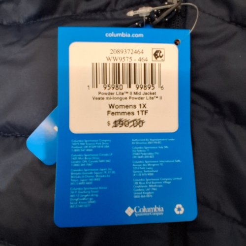 WOMAN'S COLUMBIA POWDER LITE II MID JACKET - 1XL - NAVY BLUE (STYLE: 2089372464) image 3