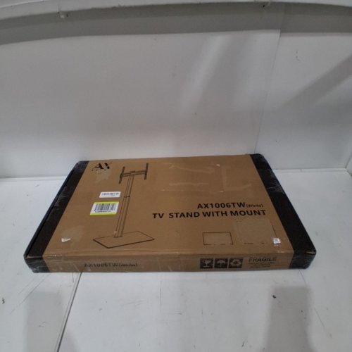 AX WABER HEIGHT ADJUSTABLE UNIVERSAL FLOOR TV STAND WITH 70 DEGREE SWIVEL MOUNT - FITS 23" TO 60" TVS - 47" TO 59" X 21" - WHITE (MODEL: AX1006TW) image 5