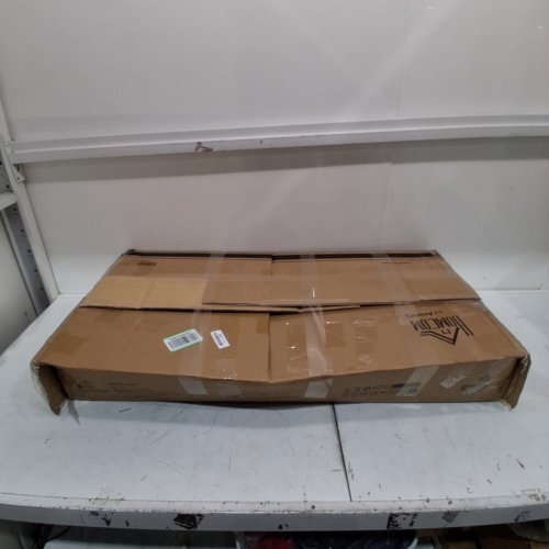 MODERN TRIANGULAR GLASS COFFEE TABLE - 31.5" - WALNUT/TINTED GLASS image 3