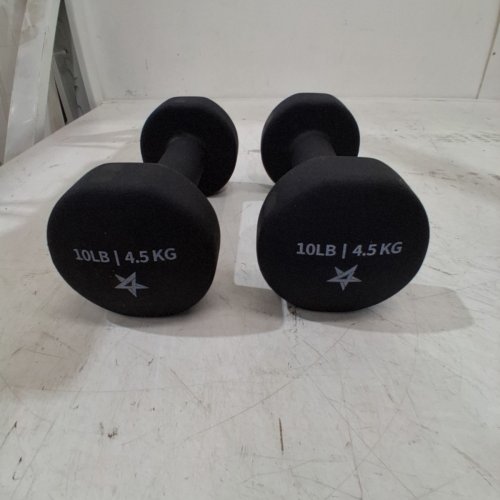 2PK YES4ALL NEOPRENE COATED DUMBBELL HAND WEIGHT SET - 10LB EACH - BLACK (MODEL: DZIK) image 3