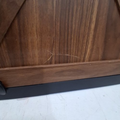 EVERLY HOME ADJUSTABLE FARMHOUSE BARN DOG GATE - 29"-40" X 30" - BLACK/BROWN (MODEL: EV1095) image 5