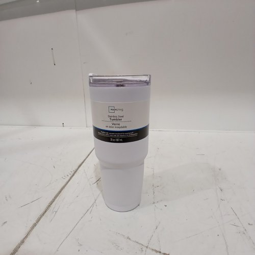 MAINSTAYS STAINLESS STEEL TUMBLER - 30 OZ - WHITE (ITEM: WMCA04325) image 3