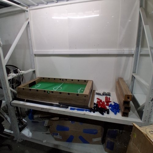 AMAZONBASICS FOOSBALL TABLE SOCCER TABLE - 48" X 40" X 30" - GREYISH BROWN (MODEL: ZLB-S23) image 2