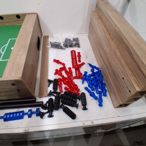 AMAZONBASICS FOOSBALL TABLE SOCCER TABLE - 48" X 40" X 30" - GREYISH BROWN (MODEL: ZLB-S23) image 3