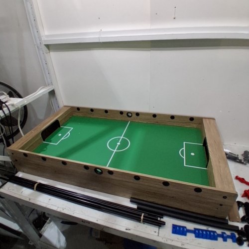 AMAZONBASICS FOOSBALL TABLE SOCCER TABLE - 48" X 40" X 30" - GREYISH BROWN (MODEL: ZLB-S23) image 5