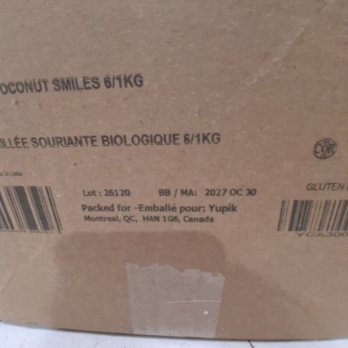 6PK YUPIK ORGANIC TOASTED COCONUT SMILES - 1KG image 2