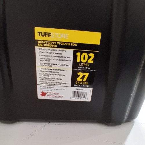 3PK TUFFSTORE HEAVY DUTY STORAGE BOX - 102 L - 27 GAL - BLACK/YELLOW image 2