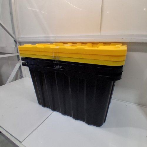 3PK TUFFSTORE HEAVY DUTY STORAGE BOX - 102 L - 27 GAL - BLACK/YELLOW image 3