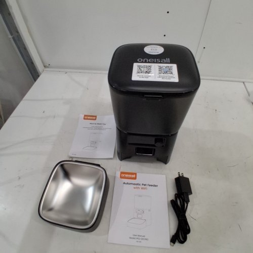 ONEISALL AUTOMATIC CAT FEEDER WITH WIFI APP CONTROL - 3.5L AUTO DRY FOOD DISPENSER FOR INDOOR CATS AND SMALL PETS, SMART PORTION CONTROL - BLACK (MODEL: PFD-001PRO) image 3