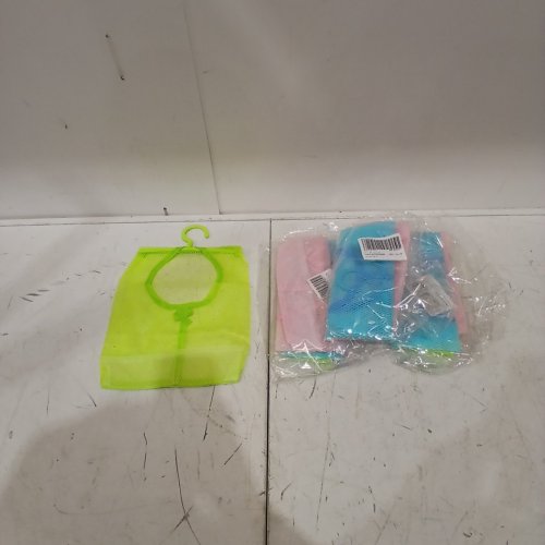 9PC MESH STORAGE BAGS WITH HOOK - 8" X 14" - BLUE/PINK/GREEN image 3