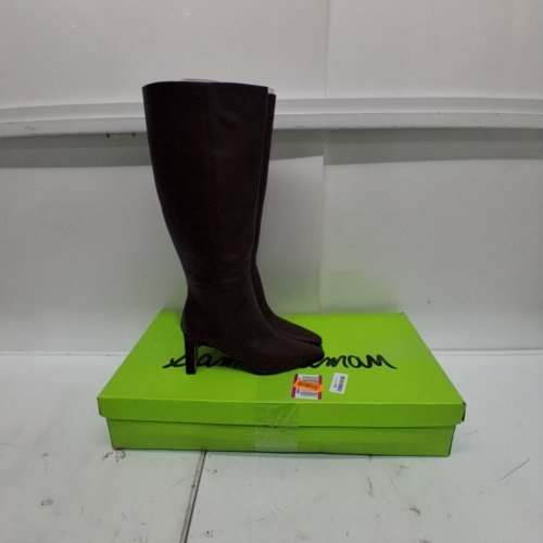 WOMEN'S SAM EDELMAN SYLVIA KNEE HIGH BLOCK HEELED BOOTS - WIDE CALF 9.5 - BLACK (STYLE: I8274LD209) image 3