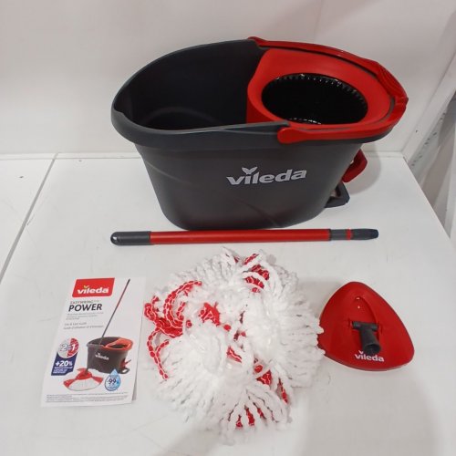VILEDA SPIN MOP AND BUCKET SYSTEM WITH REFILL HEAD & TELESCOPIC HANDLE - BLACK/RED (MODEL: 1898219) image 2