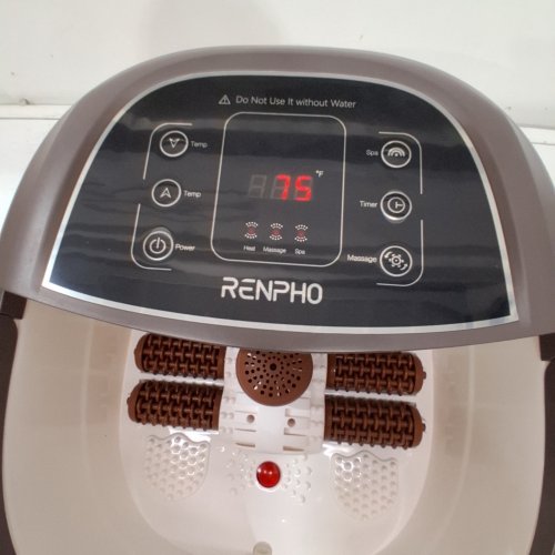 RENPHO FOOT SPA BATH MASSAGER, MOTORIZED MASSAGE, FAST HEATING, POWERFUL BUBBLE JETS & AUTOMATIC SHIATSU MASSAGING ROLLERS - BROWN (MODEL: JD-618) image 2