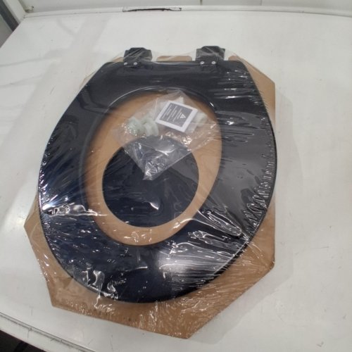MAYFAIR BY BEMIS CAMERON ROUND ENAMELED WOOD TOILET SEAT - 17.24" X 14.38" - BLACK - (MODEL: 841EC 047) image 3