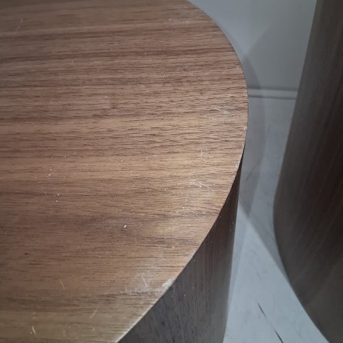 2PC KEVINPLUS MODERN MID-CENTURY WOOD ROUND SIDE TABLE - 350LBS MAX - 14.96" X 12.59"/18.89" X 14.96" - WALNUT (MODEL: CT-M013) image 6