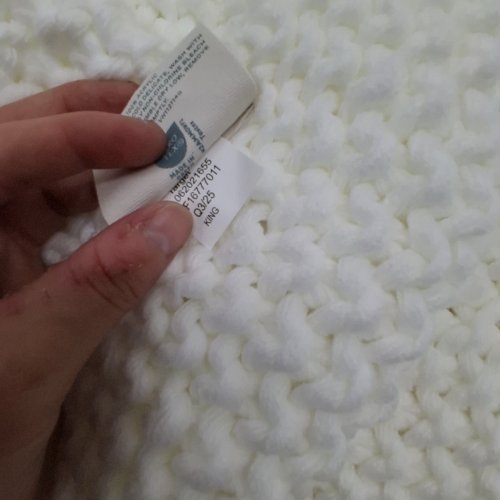 CASALUNA HEAVYWEIGHT LINEN BLEND QUILTED COMFORTER BLANKET - KING - WHITE (MODEL: 060-15-5167) image 4