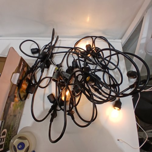 FEIT ELECTRIC WEATHERPROOF LED STRING LIGHTS WITH 26 LIGHTBULBS, 48FT - BLACK image 2