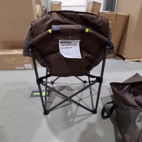 MAC SPORTS PADDED FOLDING CLUB CAMPING CHAIR WITH CARRY BAG - 500LBS MAX - BROWN/GREY (MODEL: 1872249) image 3