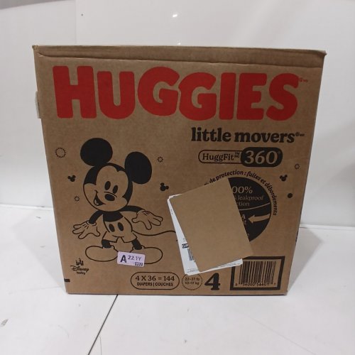 144PK HUGGIES LITTLE MOVERS DIAPERS - SIZE 4 - WHITE image 2