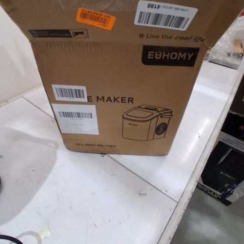 EUHOMY COUNTERTOP ICE MAKER MACHINE WITH HANDLE, BASKET AND SCOOP - MAKES 26LB/DAY - BLACK (MODEL: IM001-BBL-CAEH) image 5