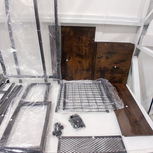 IKKLE 6-TIER MINI FRIDGE STAND WITH STORAGE SHELVES - 16" X 50.5" X 58" - IRON/WOOD (MODEL: IK500302-CA) image 2