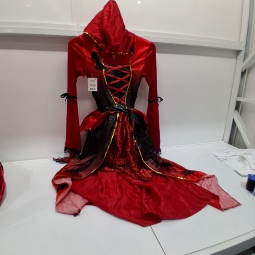 WOMEN'S RED RIDING HOOD COSTUME DRESS - MEDIUM - RED/BLACK (STYLE: 12863) image 2