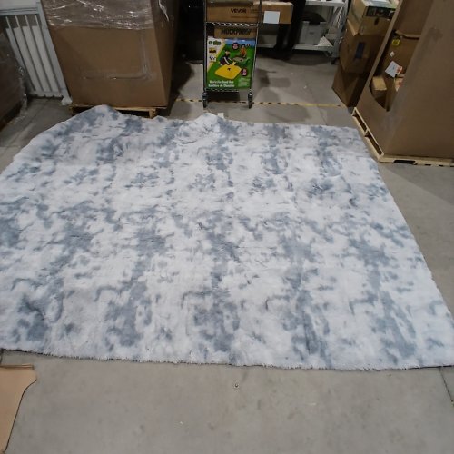 SHAG AREA RUG - 12FT X 9FT - GREY/WHITE image 2