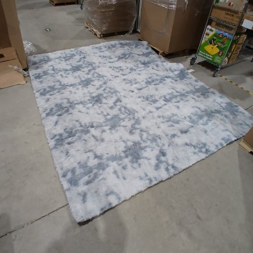 SHAG AREA RUG - 12FT X 9FT - GREY/WHITE image 3