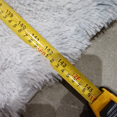 SHAG AREA RUG - 12FT X 9FT - GREY/WHITE image 4