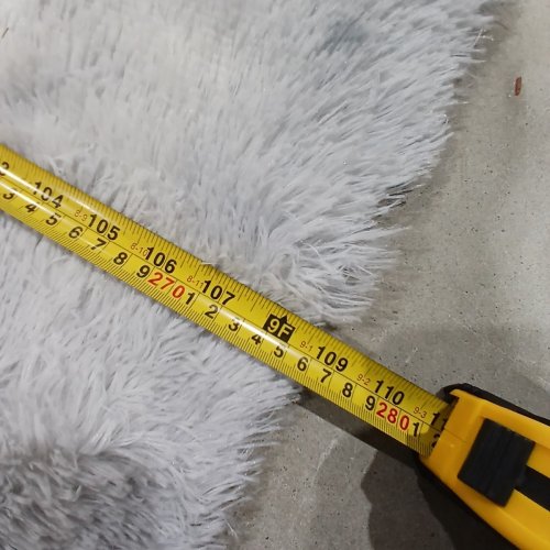 SHAG AREA RUG - 12FT X 9FT - GREY/WHITE image 5