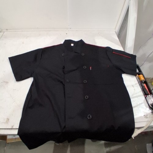 LANGGG CHEF COAT SHORT SLEEVE JACKET - XXL - BLACK image 2