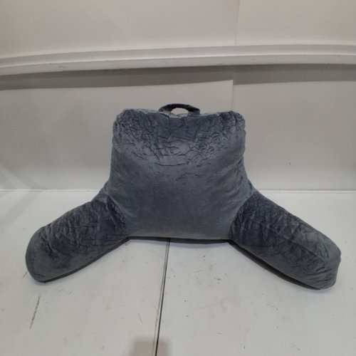 OAISZ READING PILLOW FOR SITTING IN BED WITH SHREDDED MEMORY FOAM - 19" X 20" X 13" - CHARCOAL GRAY image 2