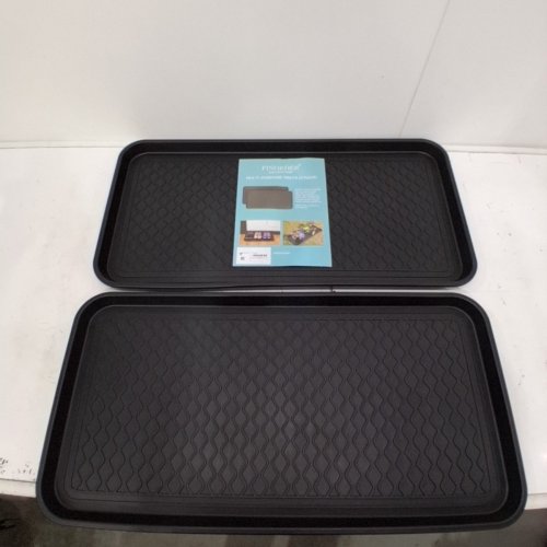 2PK FINORDER ALL WEATHER MULTIPURPOSE SHOE TRAYS - 30" X 15" - BLACK image 2