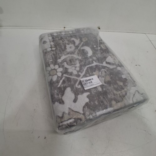KUETH ULTRA THIN INDOOR WASHABLE AREA RUG - 5FT X 7FT - GREY/WHITE image 2