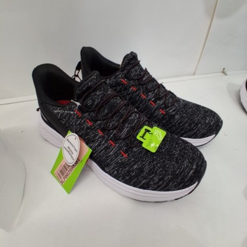 MENS ATHLETIC WORKS ATHLETIC RUNNING SHOES - 9W - HEATHER BLACK image 3