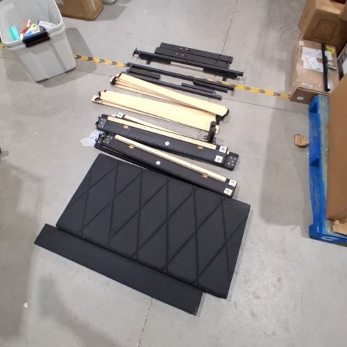 UPHOLSTERED PLATFORM BED FRAME - TWIN - BLACK (ITEM: 6915) image 2