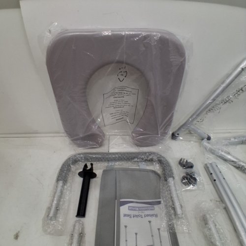 HOMLAND ADJUSTABLE ALUMINUM SOFT CUSHION TOILET SEAT RISER - GREY/SILVER (MODEL: TRB10) image 4