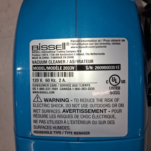 BISSELL FEATHERWEIGHT 3-IN-1 LIGHTWEIGHT CORDED STICK/HANDHELD VACUUM - BLUE (MODEL: 2033V) image 5