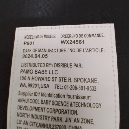 PAMO BABE PORTABLE CRIB BABY PLAYPEN WITH MATTRESS AND STORAGE BAG - 39" X 27" X 25" - BLACK - (MODEL : P901) image 3
